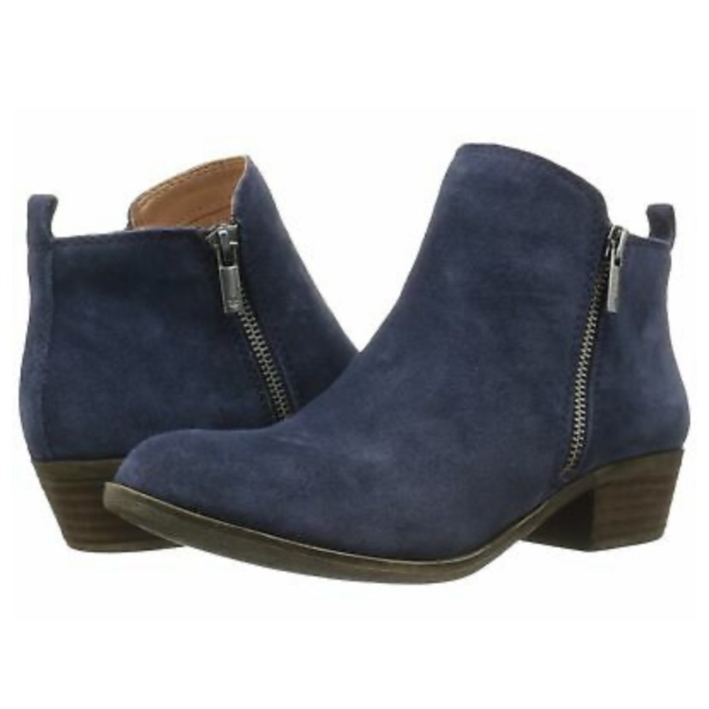 Size 6 Suede Lucky Brand Booties w/ Double Zipper